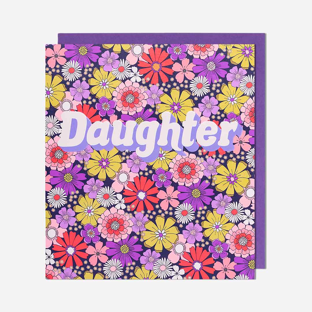 70s Florals Daughter Birthday Card