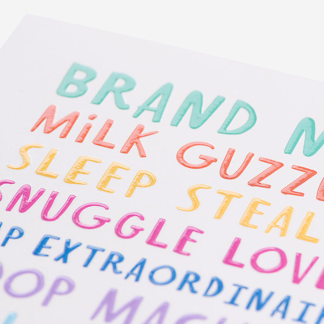 Milk Guzzler New Baby Card