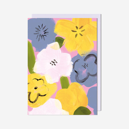 Big Pink Floral Blank Card