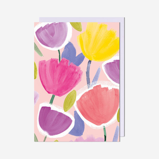 Colourful Tulips Blank Card