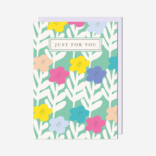 Just For You Floral Blank Card